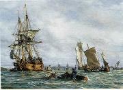 unknow artist, Seascape, boats, ships and warships. 117